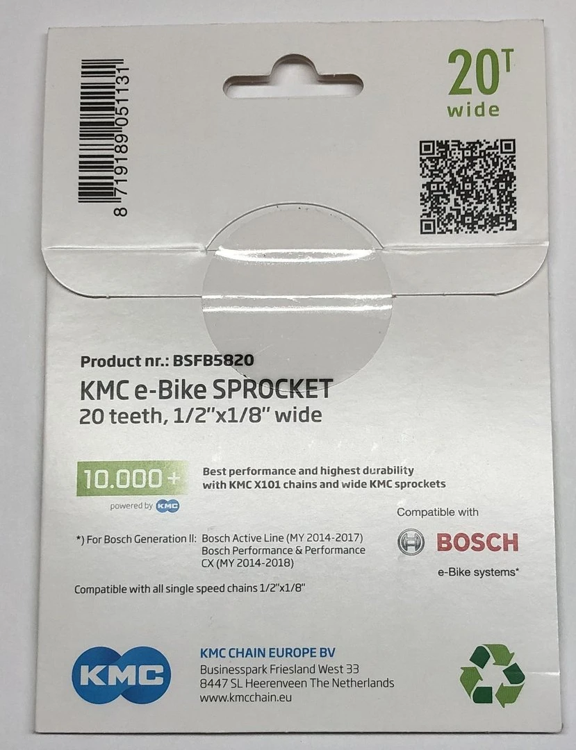 KMC Kettenrad Für Modelle 2. Generation Ab 2014 20 Zähne 1/8 Zoll Schwarz 10.000km+ 4 KMC Kettenrad Für Modelle 2. Generation Ab 2014 20 Zähne 1/8 Zoll Schwarz 10.000km+ – Bild 2
