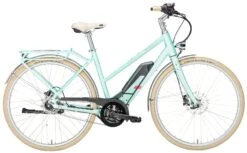 Pegasus Macaron-E 2018 -Stilvoller Laden Für Fahrradausrüstung Pegasus Macaron E 2018 8 Gang Damen Trapez mint matt 400Wh 500Wh 784 785 18645 18650 18653