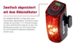 Sigma Infinity Mit Akku Für USB-Ladegerät -Stilvoller Laden Für Fahrradausrüstung Sigma Batterieruecklicht Rueckleuchte Infinity USB Akku 15200 4016224152001d