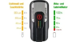 Sigma Aura-80 Und Blaze-Set Mit Akku Für USB-Ladegerät -Stilvoller Laden Für Fahrradausrüstung Sigma Frontleuchte Batterieleuchte LED Akku Aura 80 Lux USB 17800 4016224178001 070 28037c