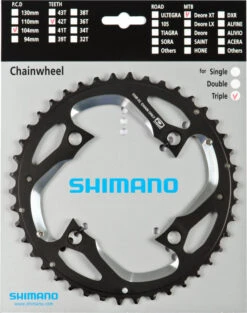 Shimano XT Ab 2012 4-Arm 10-fach 42 Zähne AE-Type Alu Schwarz-silber Y-1MM98110
