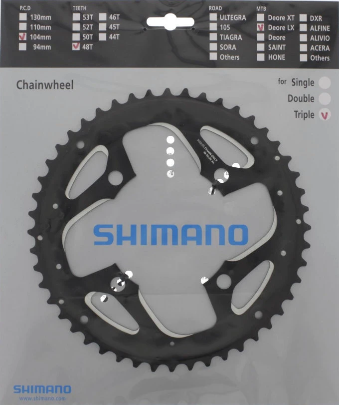 Shimano LX Ab 2013 4-Arm 10-fach 48 Zähne AL-Type Alu Schwarz Für Kettenschutz Y-1NJ98120 3 Shimano LX Ab 2013 4-Arm 10-fach 48 Zähne AL-Type Alu Schwarz Für Kettenschutz Y-1NJ98120