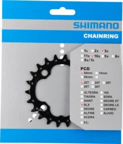 Shimano SLX Ab 2014 4-Arm 10-fach 22 Zähne AN-Type Stahl Schwarz Y-1NW22000
